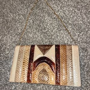 Beautiful, Vintage Mello-Nary Genuine Snakeskin Clutch